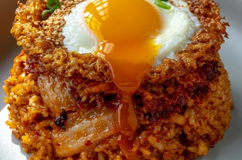 Delicious bowl of homemade fried rice with colorful vegetables and savory toppings