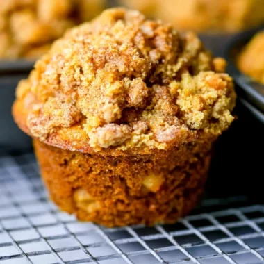 Delicious homemade apple cinnamon muffins fresh out of the oven