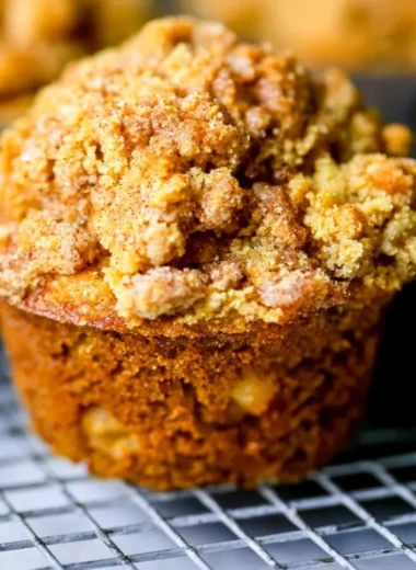 Delicious homemade apple cinnamon muffins fresh out of the oven