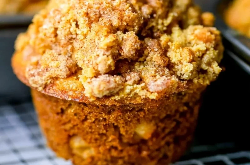 Delicious homemade apple cinnamon muffins fresh out of the oven