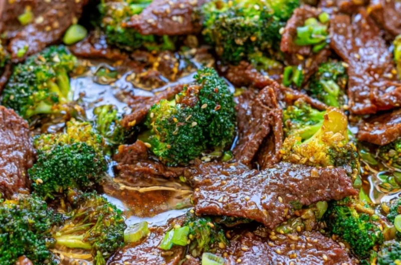 Delicious cozy beef and broccoli dish served with rice