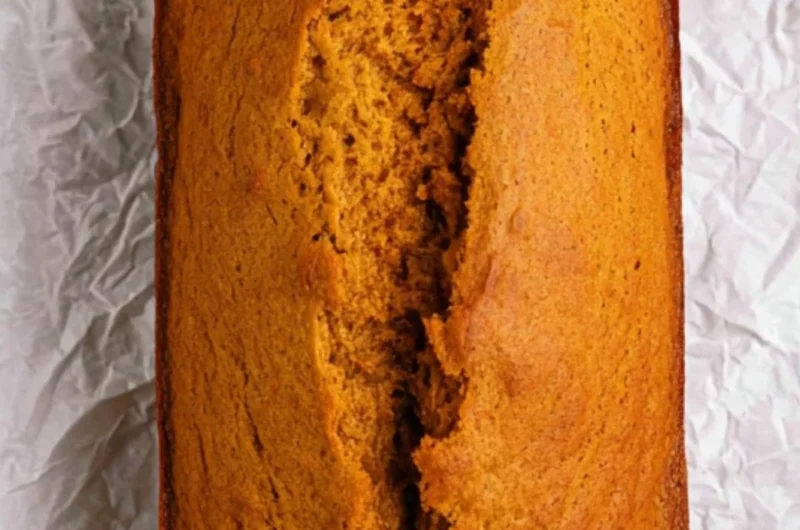 Deliciously moist cake mix pumpkin bread baked with warm spices.