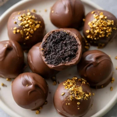 Cozy Irish Cream Oreo Truffles decorated for a festive occasion