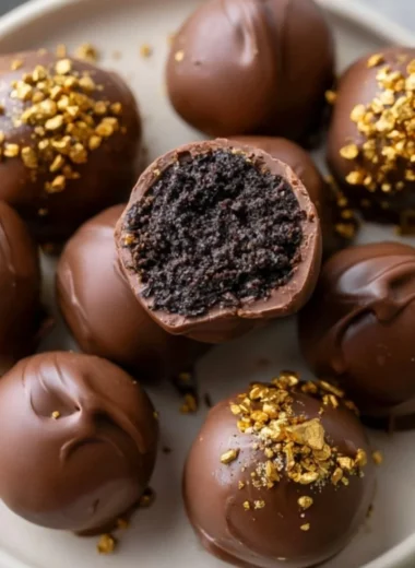 Cozy Irish Cream Oreo Truffles decorated for a festive occasion