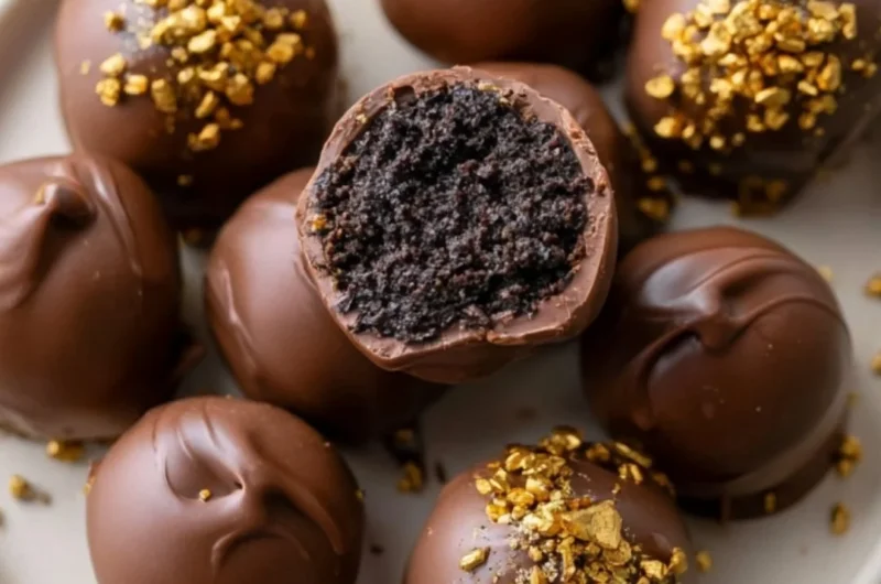 Cozy Irish Cream Oreo Truffles decorated for a festive occasion