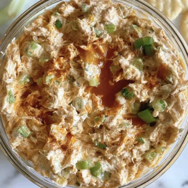 Creamy Buffalo Chicken Salad with spicy chicken and fresh vegetables