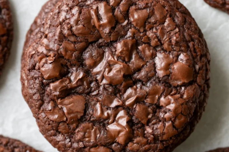 Deliciously baked easy brownie cookies on a cooling rack