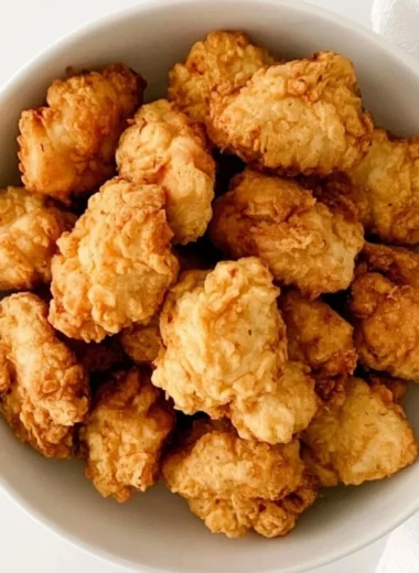 Plate of crispy gluten free nuggets inspired by Chick Fil A