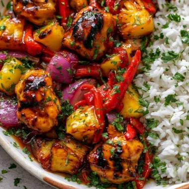 Delicious Hawaiian Chicken Sheet Pan with vibrant vegetables and pineapple