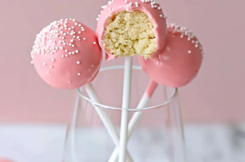 Delicious Starbucks Cake Pop displayed on a wooden table.