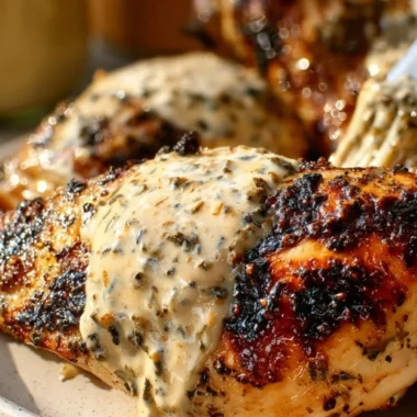 Delicious white barbecue chicken served on a platter with sides
