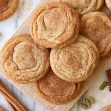 Delicious chai snickerdoodles cookies fresh out of the oven