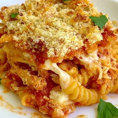 Delicious Italian chicken casserole with herbs and cheese