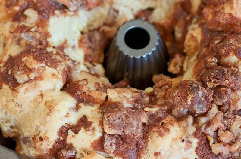 Delicious walnut apple coffee cake with a golden crust and fresh ingredients