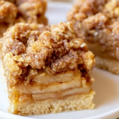 Delicious warm and cozy apple pie bars with cinnamon and a flaky crust