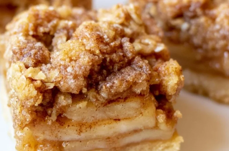 Delicious warm and cozy apple pie bars with cinnamon and a flaky crust