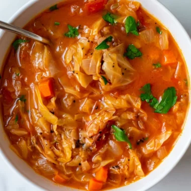 Hearty cabbage soup packed with protein for a nutritious meal