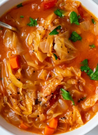 Hearty cabbage soup packed with protein for a nutritious meal