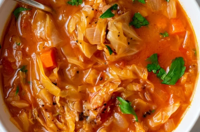 Hearty cabbage soup packed with protein for a nutritious meal