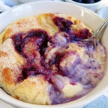 Healthy blueberry protein baked oats with no added sugar, perfect for breakfast.