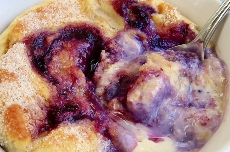 Healthy blueberry protein baked oats with no added sugar, perfect for breakfast.