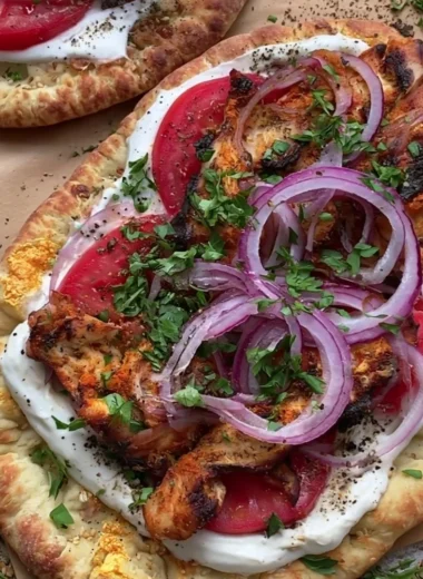 High-protein chicken wrap filled with fresh vegetables and succulent chicken.