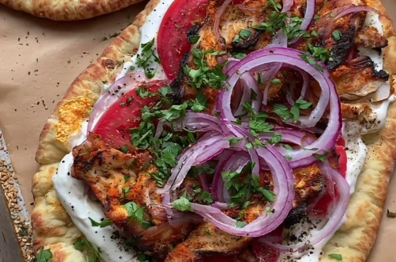 High-protein chicken wrap filled with fresh vegetables and succulent chicken.