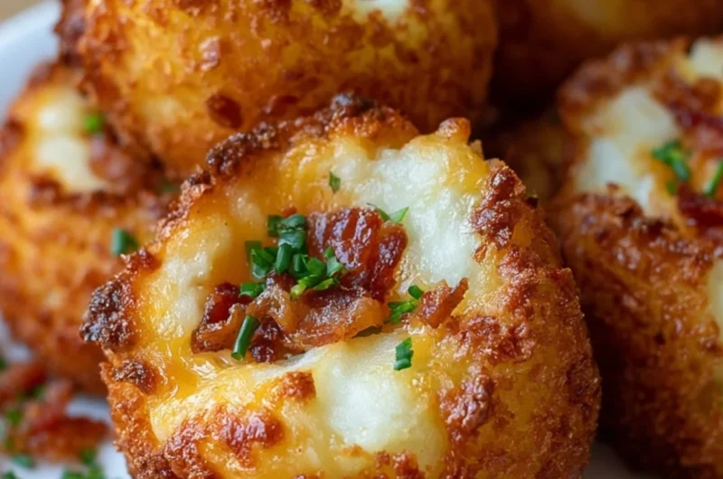 Delicious loaded mashed potato bites with cheese and bacon