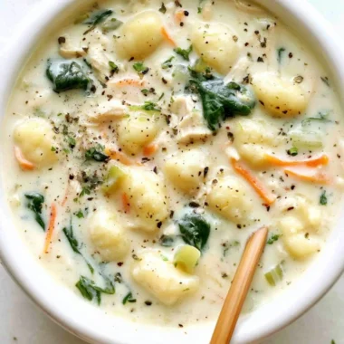 Delicious homemade Olive Garden Chicken Gnocchi Soup in a bowl