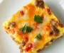 Overnight Bacon and Sausage Breakfast Casserole | Hearty and Easy Holiday Breakfast Idea!