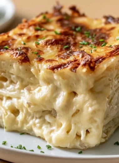 Deliciously creamy Potatoes Romanov served at a steakhouse