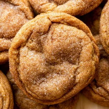 Chewy pumpkin snickerdoodle cookies with brown butter and fall spices
